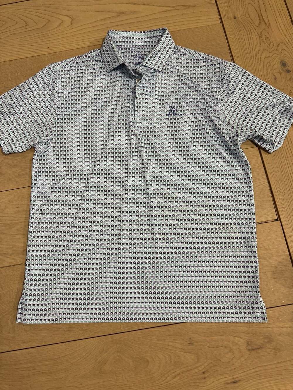 Rhoback Men's Performance Polo The Queen City Mini Crowns Print